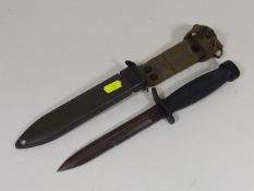 A Military Style Dagger & Scabbard