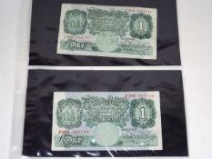 Two Peppiatt One Pound Bank Notes