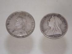 Two Silver Victorian Florins