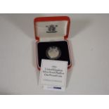 A Silver Proof Piedfort One Pound Coin