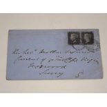 A Pair Of Penny Blacks On Letter Dated 1866