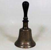 A Brass Bell With Ebonised Handle