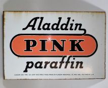 A Double Sided Aladdin Pink Paraffin Enamel Sign