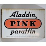 A Double Sided Aladdin Pink Paraffin Enamel Sign