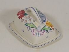 A Vintage Poole Pottery Butter Dish & Cover