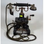 A Late 19thC. Ericsson GPO No.16 Skeleton Telephon