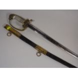 An Antique Naval Officers Sword With Ivory & Brass