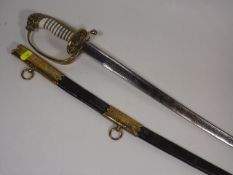 An Antique Naval Officers Sword With Ivory & Brass