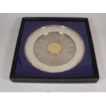 A Commemorative QEII Silver Jubilee Dish, Framed &