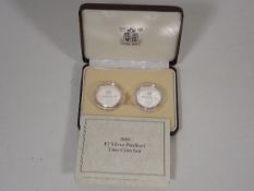 A Silver Proof Piedfort Two Pound Coin Set