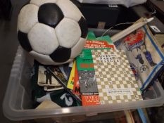 A Boxed Quantity Of Sporting Memorabilia Including