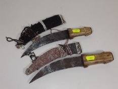 Two Islamic Jambiya Style Daggers With Inscribed B