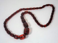 A 19thC. Set Of Natural Red Amber Beads, Originall