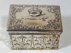 An Embossed Silver Box Bearing Edward VII Motive &