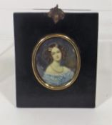 An Early 19thC. Watercolour On Ivory Panel Of Soci