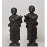 A Pair Of 19thC. Bronze Chinese Figurative incense