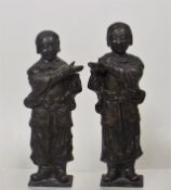 A Pair Of 19thC. Bronze Chinese Figurative incense