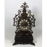 An Ornate 19thC. Brass French Mantle Clock