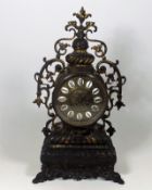 An Ornate 19thC. Brass French Mantle Clock