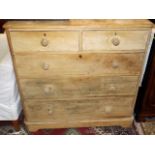 A 19thC. Chest Of Stripped Pine Drawers A/F