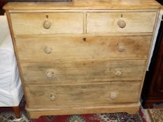 A 19thC. Chest Of Stripped Pine Drawers A/F