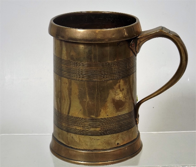 A 19thC. Brass Quart Tankard