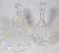 A Crystal Brandy Decanter & Six Glasses Twinned Wi