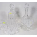 A Crystal Brandy Decanter & Six Glasses Twinned Wi