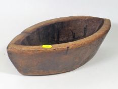 An 18thC. Wooden Salt Vessel 41cm Long