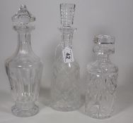 Three Cut Glass Waterford Crystal Decanters