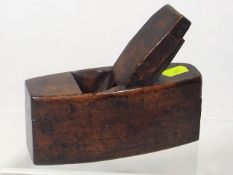 A 19thC. Wooden Plane With Brass Foot Plate