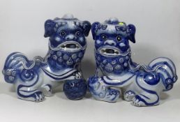 Two Early 20thC. Chinese Porcelain Blue & White Fo