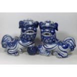 Two Early 20thC. Chinese Porcelain Blue & White Fo