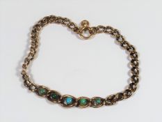 A Victorian 9ct Gold Bracelet With Turquoise