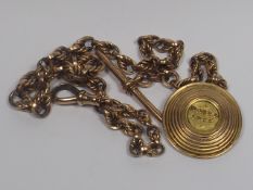 A 9ct Gold Albert Chain With Fob
