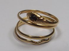 A Small 18ct Gold Snake Ring