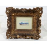 A 19thC. Gilt Framed Watercolour Miniature On Pane