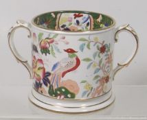A late 19thC. Masons Ironstone Loving Cup 11cm Hig
