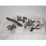 A Collection Of Vintage Silver & Marcasite Jewelle