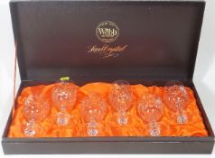 A Set Of Six Webb Cut Glass Crystal Wine Glasses