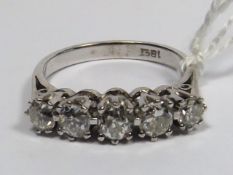 A 18ct White Gold Ring Of Approx. 1ct Diamonds