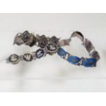 Three Silver Enamelled Ethnic Bracelets