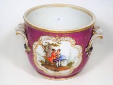 A 19thC. Dresden Porcelain Cache Pot
