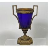 A Gilt Mounted 19thC. Lined Glass Vase 23cm High