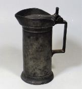 A 19thC. Continental Pewter Pitcher With Lid