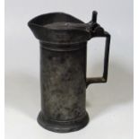 A 19thC. Continental Pewter Pitcher With Lid