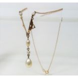 A 9ct Gold Necklace With Simulated Pearl