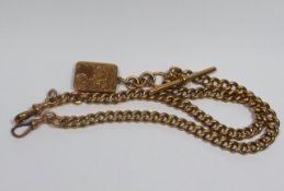 A 18ct Gold Albert Chain With 15ct Locket Fob