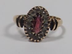 A 9ct Gold Ring With White & Pink Stones