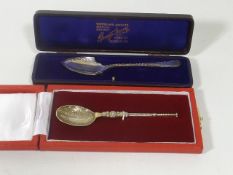 Two Boxed Silver Spoons